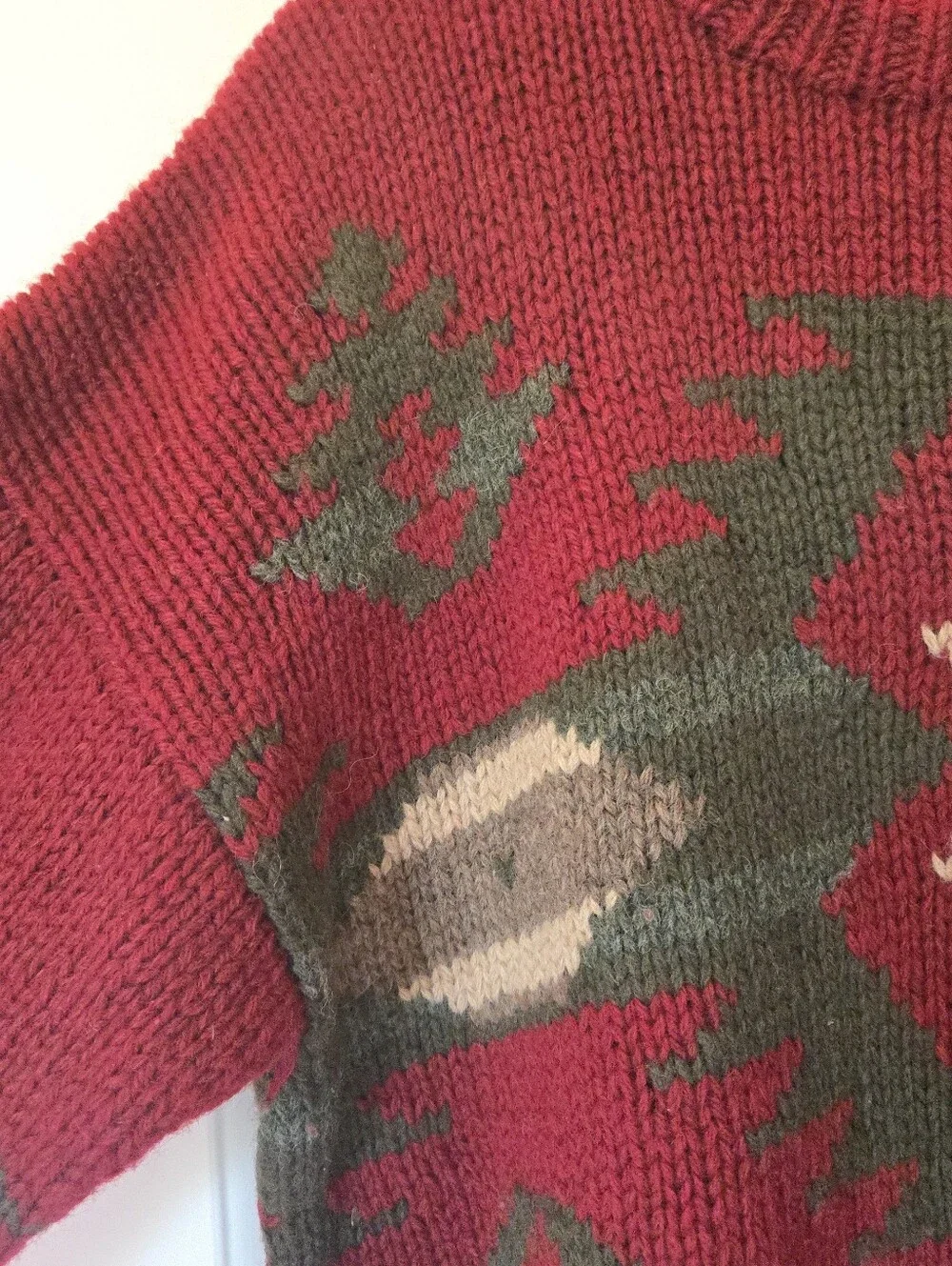 Vintage 90s Eddie Bauer Wool Knit Aztec Southwestern Sweater, SIZE L